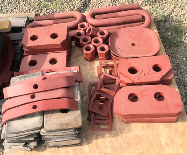 LOT of U-Bolts, Hex Nuts, Washers and Cover Plates for 7'  Cone Crusher